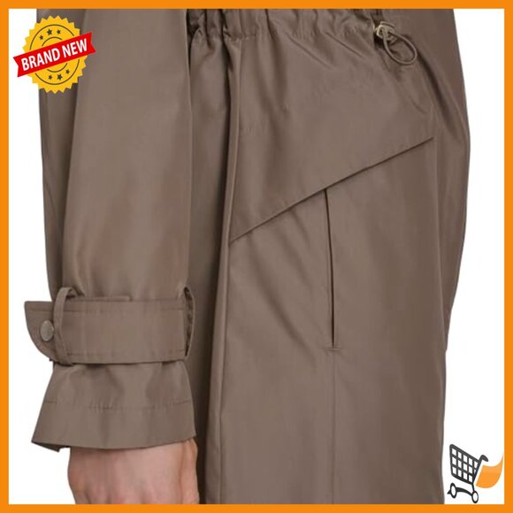 Waterproof Trench Coat with Stow Away Hood, Adjustable Fit - Picture 4 of 5